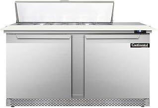 DL60-12C-FB Designer Line Sandwich Unit, 60" W, With 12 Pan Top Openings, 19" Cutting Board & Front Breathing