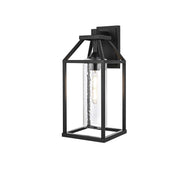 Zora One Light Outdoor Wall Sconce Black by Lighting Design – Iron, Black, Model OD606W19BK
