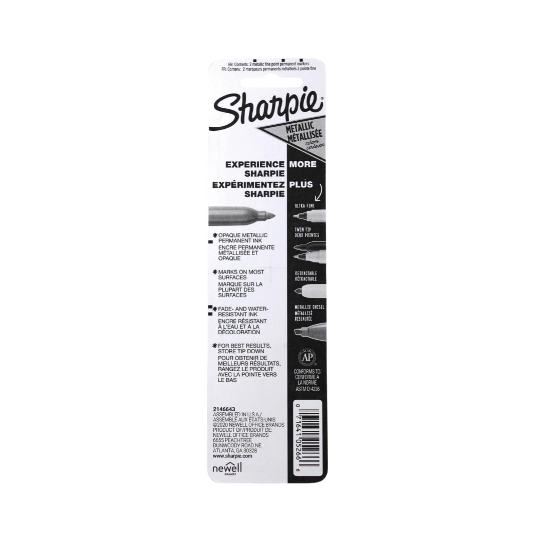 MARKER GOLD 2PK by Sharpie – Plastic, Gold, Pack of 2, Model 1823813
