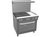 Southbend 36" Ultimate Restaurant Gas Range w/ 4 Non Clog Burners (Wavy Grates) by Imperial – Iron, Stainless-Steel, Model 4362A-1G