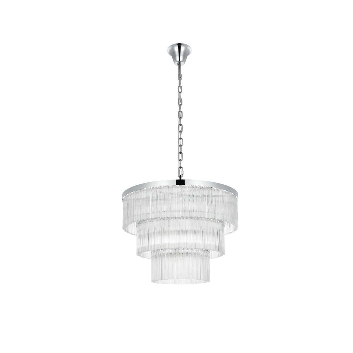 Harlow 18 Light Chandelier Chrome by Lighting Design – Iron, Chrome