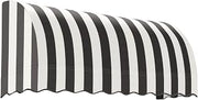 Awntech 8' Savannah (100.5"-44"-36") Waterfall Closed-Sides Awning, Black/White Stripe