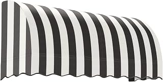 Awntech 8' Savannah (100.5"-44"-36") Waterfall Closed-Sides Awning, Black/White Stripe