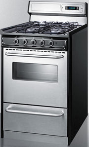Summit 20" Gas Range by Summit Appliance – 2.46 cubic_feet, Stainless Steel, Model TTM1307BKSW