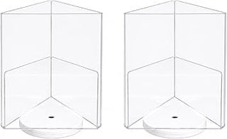 Azar Displays 193732-WHT-2PK- 8.5" x 11" Three-Sided Revolving Sign and Menu Holder, White - 2 Pack