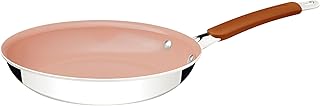 Tramontina Romagna Aluminum Frying Pan with Ceramic Inner and Outer Coating in Polished Stainless Steel Ivory 20 cm