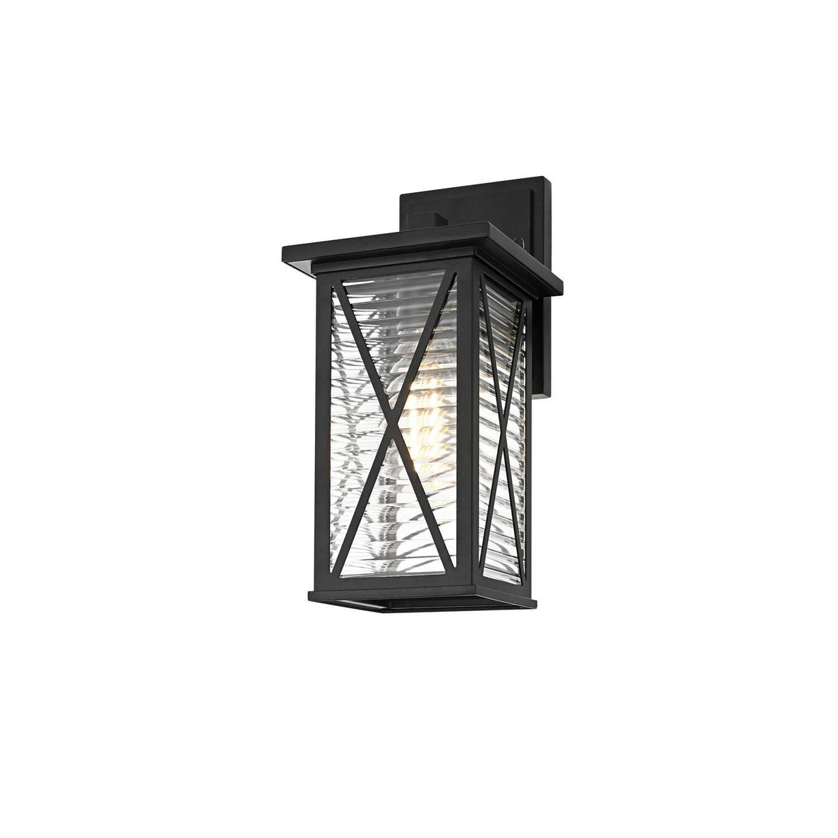 Jada One Light Outdoor Wall Sconce Black by Lighting Design – 40W max, Aluminum, Black