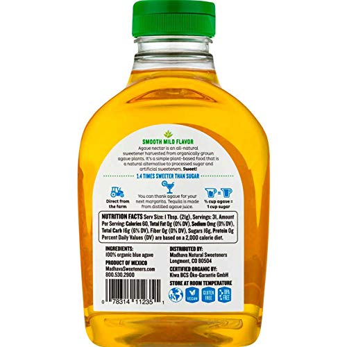 Organic Light Agave Nectar by Madhava – 23.5 Ounce (Pack of 6), Pack of 6