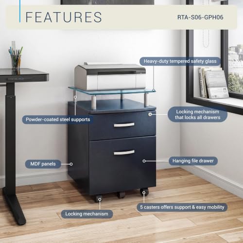 Techni Mobili Graphite / Regular / Modern Vertical File Cabinets