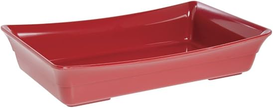 HUBERT Cold Food Bar Pan Full Size Red Melamine Curveware Pan - 19 1/2" L x 12" W x 4" D