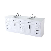 Elegant Kitchen and Bath Alden 84" Double Bathroom Vanity in White by Elegant Lighting – 84" W x 35" H x 22" D, Wood, White, Model VF29784DWH