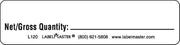 Labelmaster L120 Net/Gross Quantity Air Marking, Standard (Pack of 500)