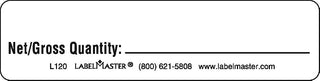 Labelmaster L120 Net/Gross Quantity Air Marking, Standard (Pack of 500)