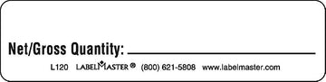 Labelmaster L120 Net/Gross Quantity Air Marking, Standard (Pack of 500)