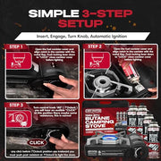 Chef Master Stove & 4 Fuel Canisters Camping Stoves