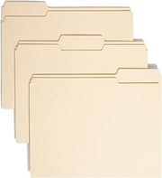 SMEAD 100% Recycled File Folder, 1/3-Cut Tab, Letter Size, Manila, 100 Per Box (10339) (Pack of 5)