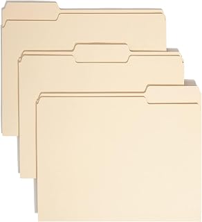 SMEAD 100% Recycled File Folder, 1/3-Cut Tab, Letter Size, Manila, 100 Per Box (10339) (Pack of 5)