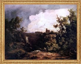 Art Oyster The Elder Karoly Marko Aqua Nera near Rome - 21" x 28" Premium Canvas Print with Antique Gold Finish Frame