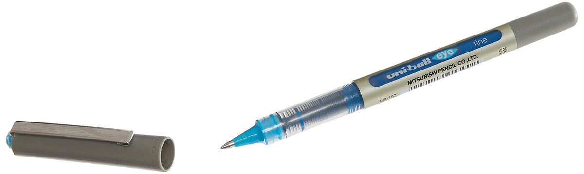 148147 0.4 mm "Eye Ub-157" Ink Roller - Bright Blue by Uni-Ball – 1 Count (Pack of 1), Metal, Light Blue, Model F802009