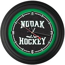 Holland Bar Stool ClkNL15BKNorDakHky 15 in. University of North Dakota Hockey Logo Traditional Wall Clock - Black