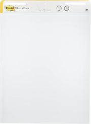 Post-it Super Sticky Meeting Charts, Pack of 1 Pad, with 30 Sheets ,635 mm x 762 mm, White Color - For Brainstorming Anywhere and Keeping all Ideas Visible