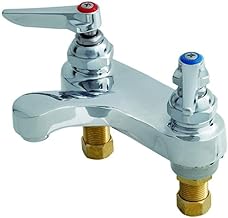 T&S Brass B-0871 Deck Mount Lavatory Faucet, 4-Inch, Silver