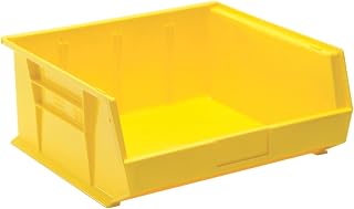 QUANTUM STORAGE SYSTEMS Hang & Stack Storage Bin, Polypropylene, Yellow, 7 in H, 16 1/2 in W, 14 3/4 in L - 1 Each