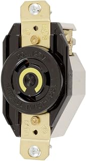 Hubbell HBL2310 Twist-Lock Flush Receptacle, 2P, 3W, NEMA L5-20R, 125V, 20A