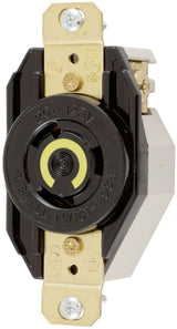 Twist-Lock Flush Receptacle by Hubbell – Plastic, Black, Pack of 4, Model HBL2310
