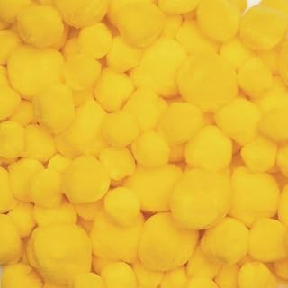 Colorations Yellow Acrylic Pom Poms, Set of 100, 3 Sizes, Ages 3+, PreK+