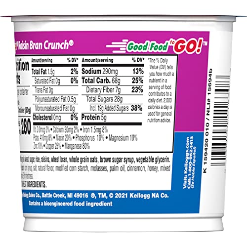 Kellogg's Raisin Bran 2.8 Ounce (Pack of 24) / 12 / 24 Cold Cereal