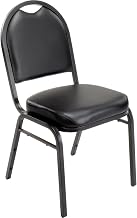 Global Industrial Stacking Banquet Chair, Vinyl, 2" Seat, Black, Lot of 4