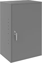 Durham 056-95 Gray Cold Rolled Steel Utility Cabinet, 19-7/8" Width x 32-3/4" Height x 14-1/4" Depth, 2 Shelves