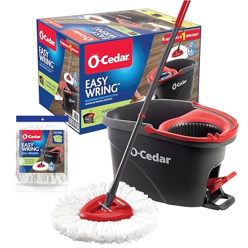 O-Cedar Easywring Spin Mop & Bucket + 1 Extra Refill / Spin Mop with 1 Extra Refill (2 total) / Spin Mop Buc Mops & Bucket Sets