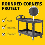 Rubbermaid Commercial Products Black / Large / 2-Shelf Utility Carts