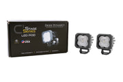 SSC1 White SAE/DOT Fog Standard LED Pod (pair) by Diode Dynamics – SAE Fog, Amber Backlight, Model DD6847P