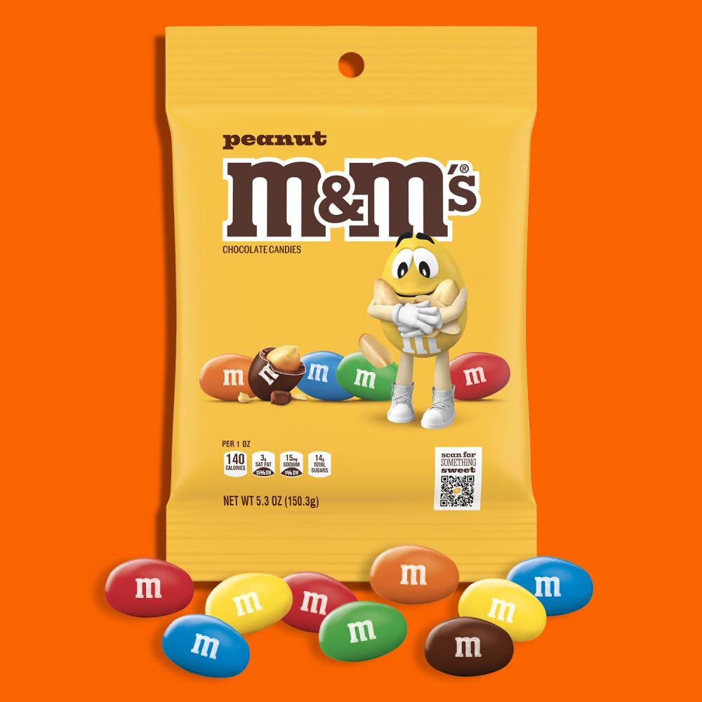 Peanut Chocolate Candy 5.3-Ounce Bag (Pack of 12) by M&M's – 5.3 Ounce (Pack of 12), Pack of 12, Model 548036