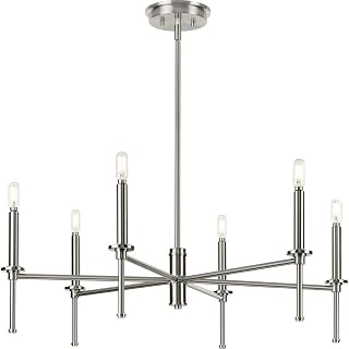 Elara Collection 30 in. 4-Light Brushed Nickel New Traditional Chandelier Light
