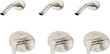 Pfister Pfirst Modern Tub & Shower Valve Only Trim (Valve Not Included), Includes Shower Arm, 1-Handle, Brushed Nickel Finish, R89060K (Pack of 3)