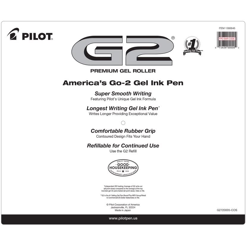 G2 Premium Gel Ink Pens by PILOT – 20 Count (Pack of 1), Plastic, Assorted Colors, Model 14354