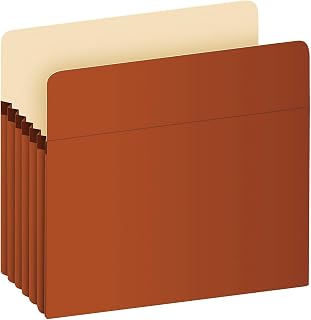 Pendaflex Extra-Strong Acid-Free File Pockets, Letter Size, 5 1/4" Expansion, 30% Recycled, Red, Box of 50