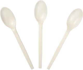 AmerCareRoyal Plant Starch and Polypropylene Unwrapped Disposable Spoons for Restaurants and Catering, 7", White, Pack of 1000