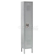Infinity Single-Tier One-Door Locker with Recessed Handle by Global Industrial – Stainless Steel, Grey, Model 254121GY