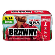 Brawny 12 Rolls (76 Sheets each) / White / 12 Double Rolls (76 Sheets Each) Paper Towels