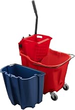 SPARTA 35 Qt Mop Bucket System with Wringer and Insert, Red | OmniFit, Polypropylene, 200,000-Cycle Wringer, Clean and Soiled Water Separation, Non-Marking Swivel Casters