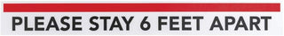 HUBERT Vinyl Please Stay 6 Feet Apart Floor Decal - 24"L x 3"H, 6 per Bag