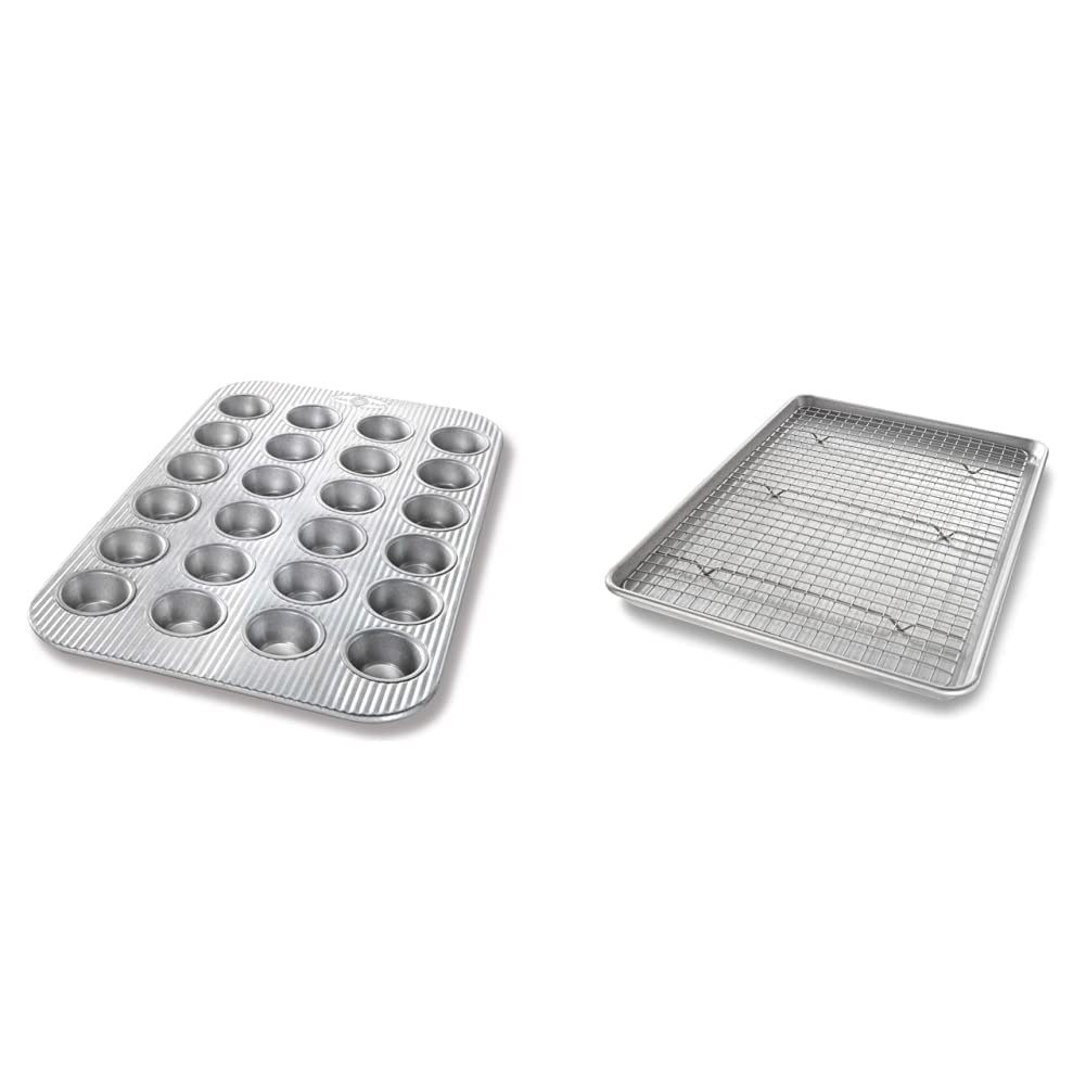 Bakeware Mini Cupcake by USA Pan – 1.875 x 1.25 x .875 inches, Alloy Steel, Silver