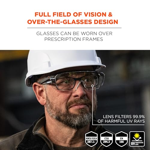 Ergodyne Clear Lens / One Size / Clear Lens Matte Black Frame Safety Glasses