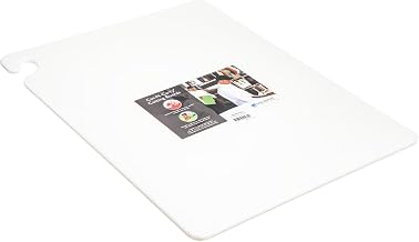 San Jamar CB182412WH Cut-N-Carry Cutting Board, 18" x 24", Co-Polymer, White, NSF