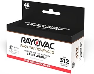 Rayovac Proline Mercury-Free Hearing Aid Batteries Size 312 (48)